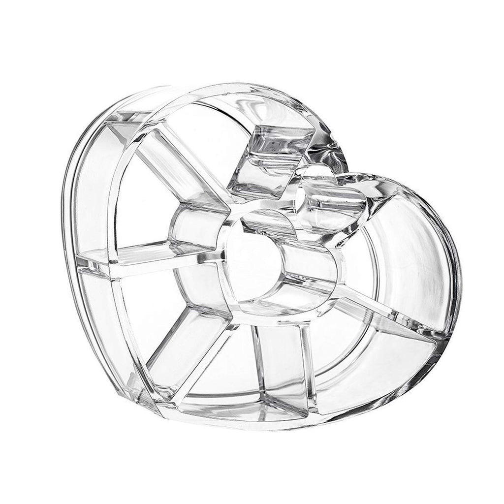 Acrylic Heart Shape Lipstick Holder, Display Stand, Nail Polish, Eyebrow Pencil, Make Up Brush Storage Organizer Box Holder