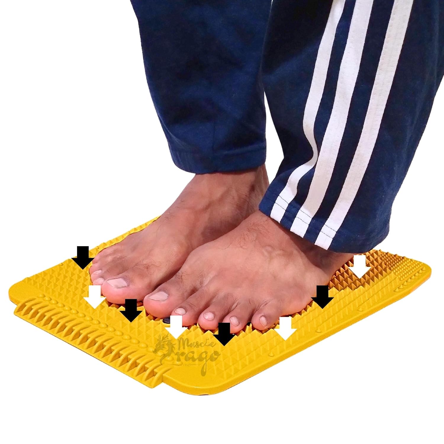 New Blood Circulation Acupressure Plastic Power Mat 24 magnets| Acupressure Plate | Foot Massager (Yellow)