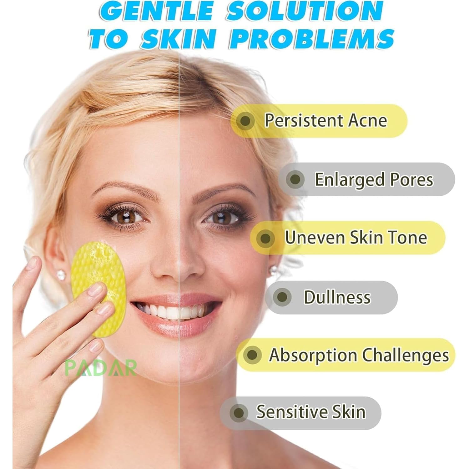 Turmeric & Kojic Acid Face Cleansing Foaming Pads for Dark Spots, Skin Brightening & Acne Prevention With Vitamin C, For All Skin Types (1 Pack (60 Pads))