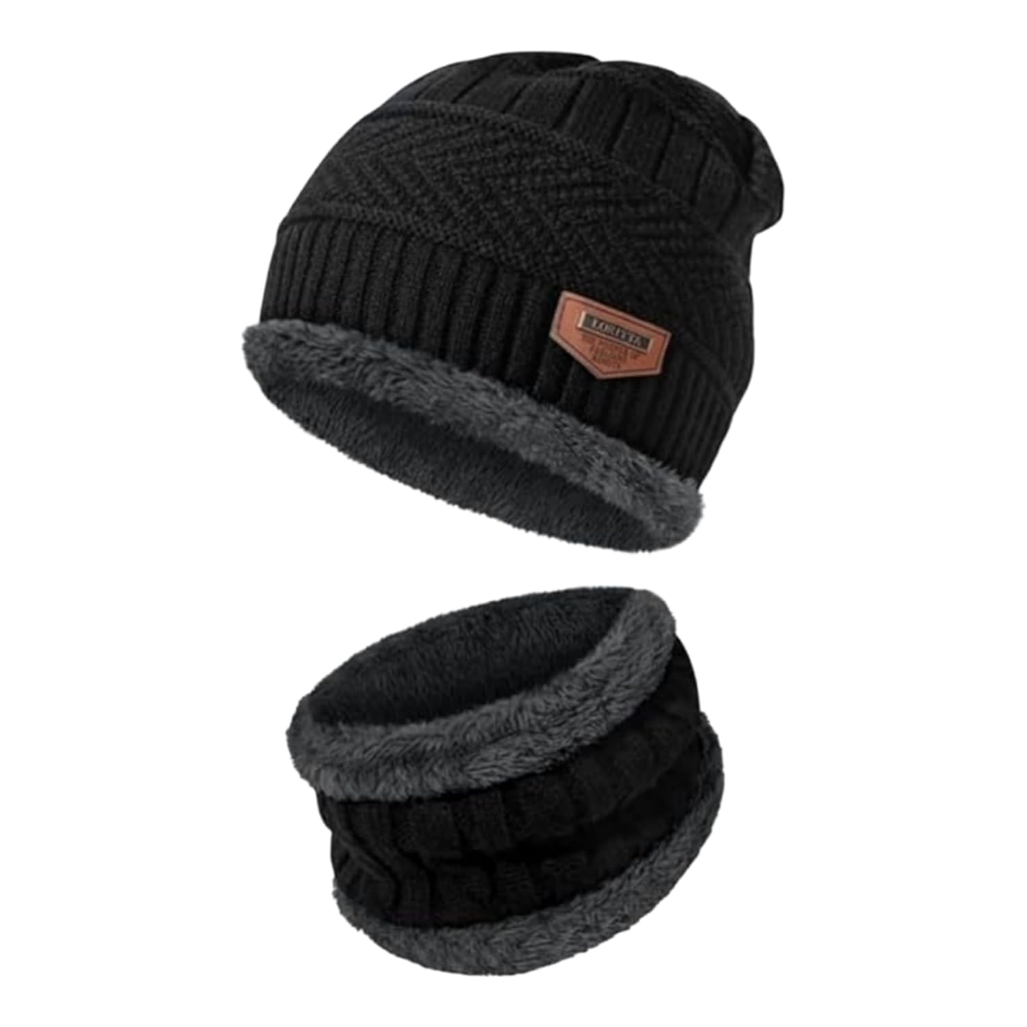 Winters Cap & Muffler for Men & Women| Beanie Cap| 2 Set| (Multi Color)