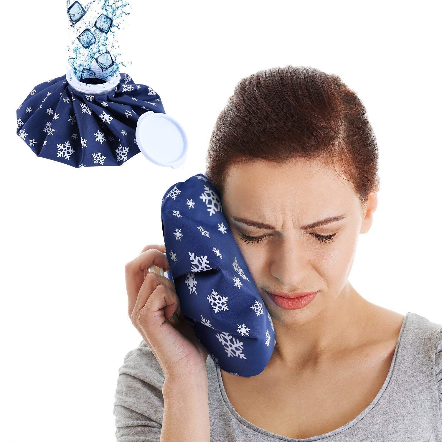 Hot Water Bag Ice Bag for Pain Relief 9Inch Ice Pack Bag for Pain Relief Cold Water Bags for First Aid Sports Injury Neck Knee for Pain Solve And Cold Therapy Comes with Leak-free Closure (Pack Of 1)