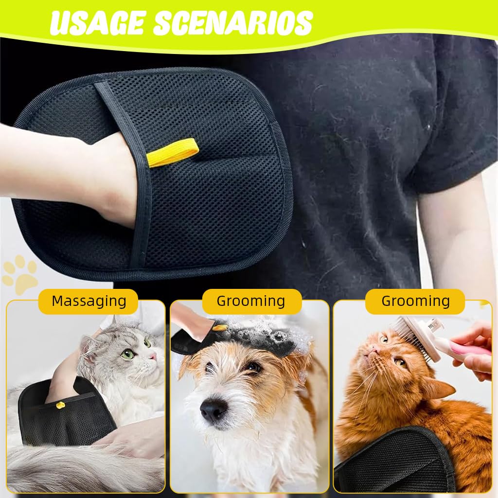 Pet Hair Removal Gloves, Static-Enhanced Pet Hair Removal Mitt