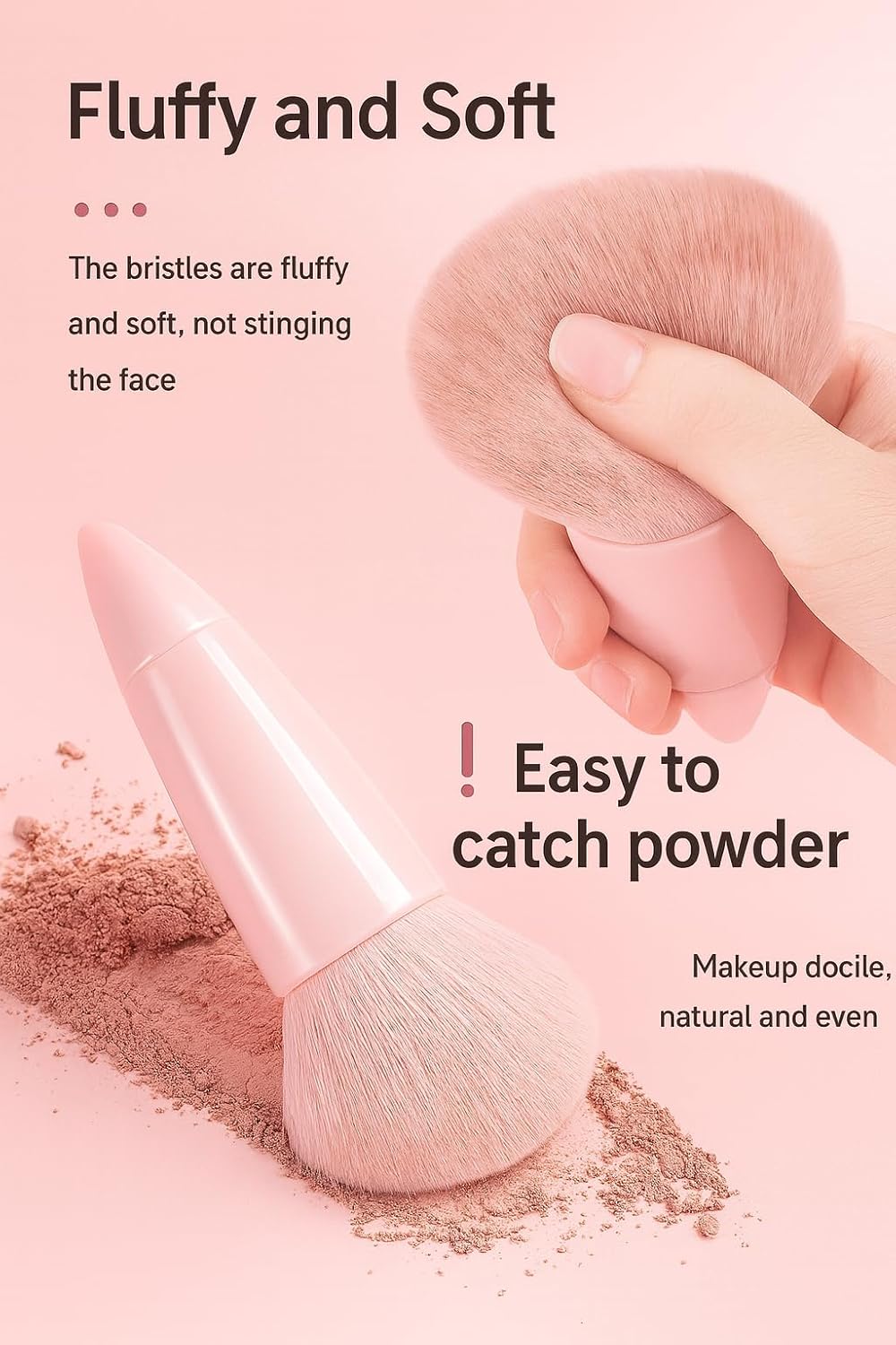 5-in-1 Mini Makeup Brush Set with Mirror – Travel-Friendly Foundation, Eyeshadow, Blush & Powder Brushes in Compact Case for Women & Girls