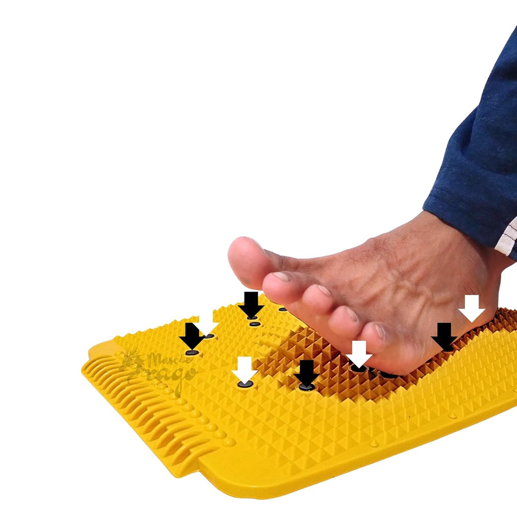New Blood Circulation Acupressure Plastic Power Mat 24 magnets| Acupressure Plate | Foot Massager (Yellow)