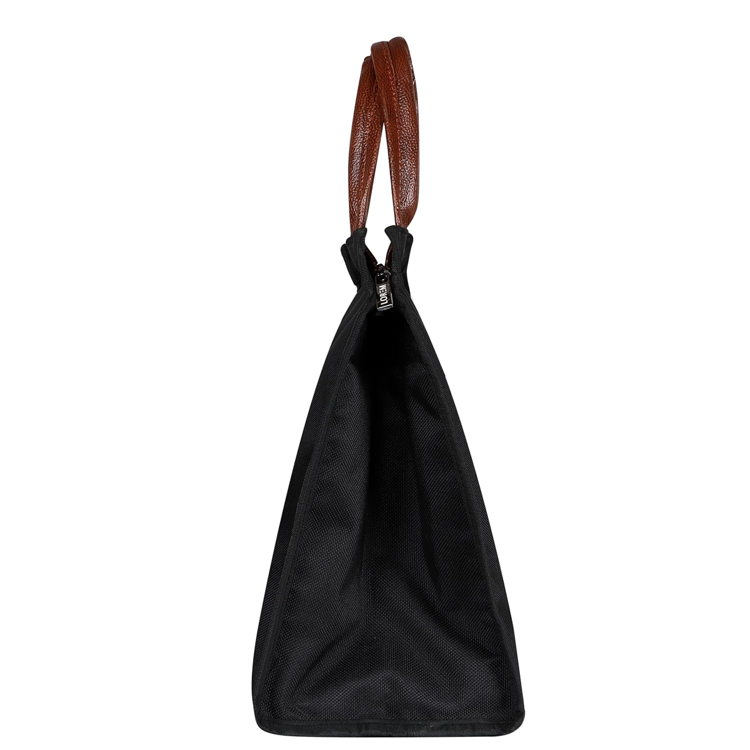 LOREM Black Color Insulated Travel Lunch/Tiffin/Storage Bag Leakproof Hot/Cold for Girls Boys Men Women Unisex, Office, College & School (Black)1 Liters,Leather