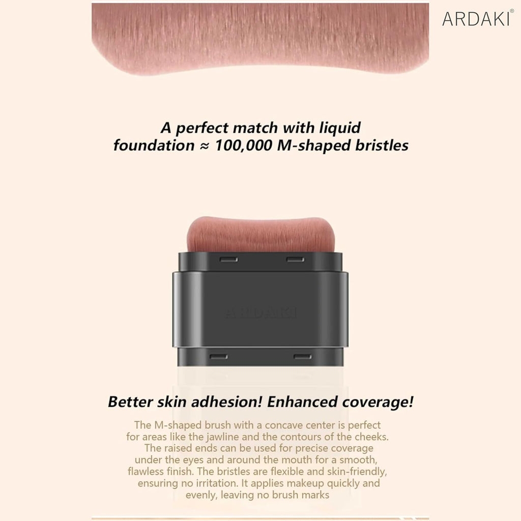 Foundation for Women 2 in 1 Foundation Stick with Built in Brush, Cream Foundation for Women, Makeup Long Lasting Foundations Concealers, Blendable & Lightweight Face Makeup (Natural, 1 PCS)