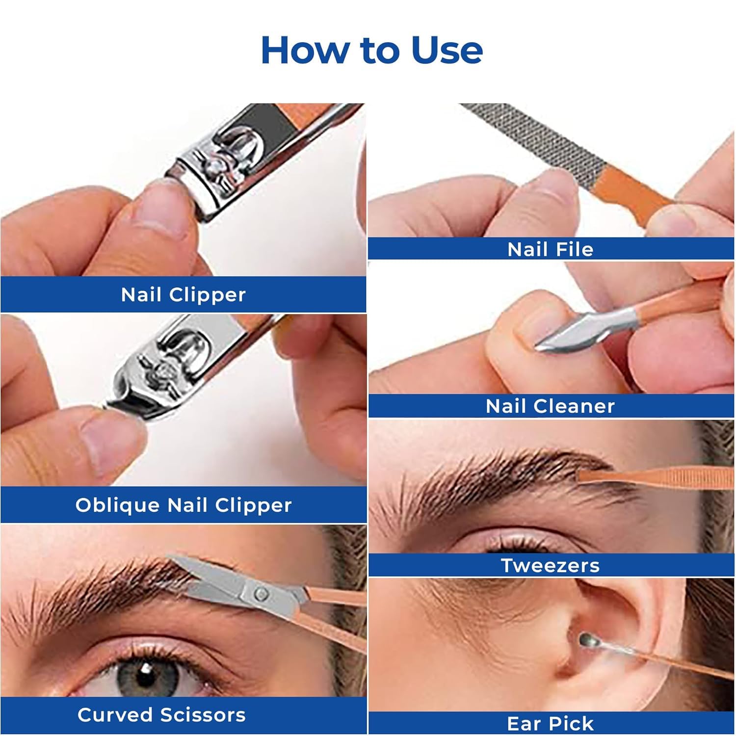 Keli 7 in 1 Manicure & Pedicure Kit for Women & Men | Nail Cutter set | Manicure Kit | Grooming Kit for men | Pedicure Set | Manicure Kit for Women | Nail clippers