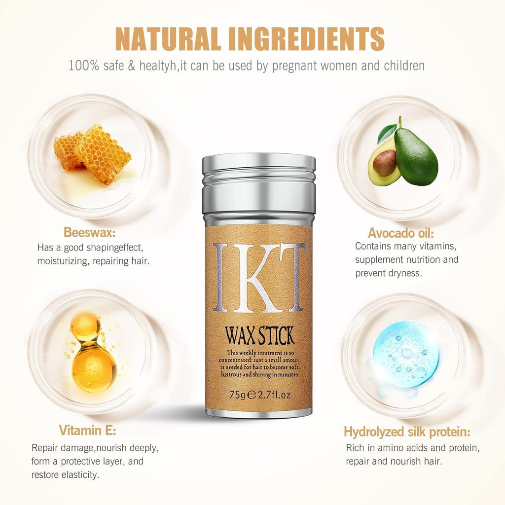 Hair Wax Stick for Women & Men - Anti-Frizz and Fly Away Hair Tamer