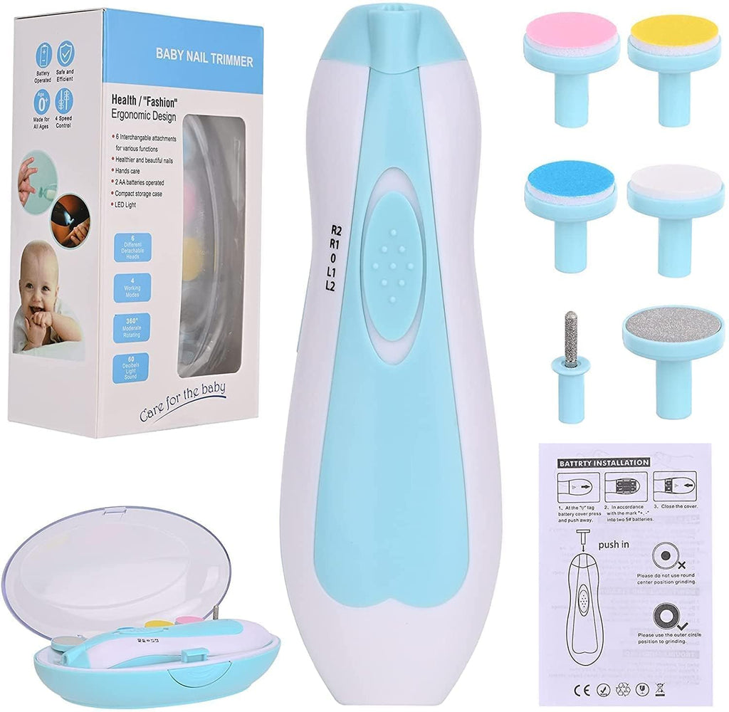 Electric Nail Trimmer, Cutter For New Born Baby 0-6 Months With Multiple Filer Heads Adjustment