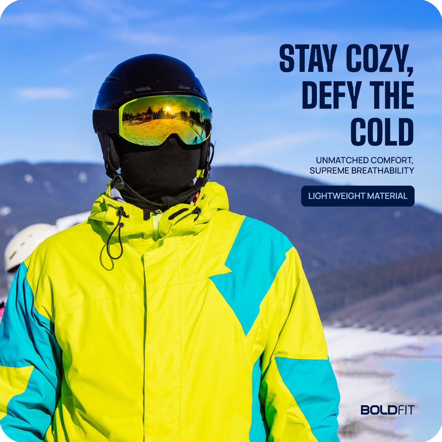 Face Mask Pro+ for Bike, Ski, Cycling, Running, Hiking - Protects from Wind, Sun, Dust - 4 Way Stretch - #1 Rated Face Protection Mask (Black), Free Size, Pack of 1, for Men and Women