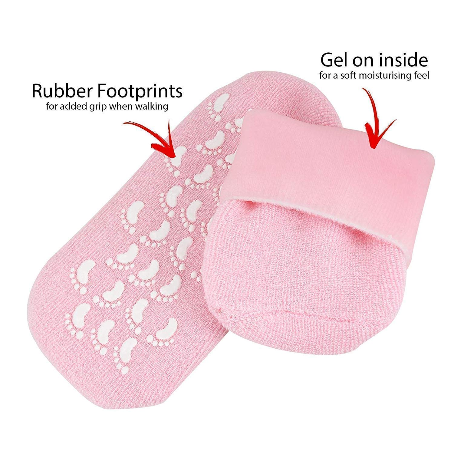 Spa Gel Socks for Women and Men – Moisturizing and Repairing Silicone Socks for Cracked Heels, Dry Feet, and Callus Removal, Jojoba Oil, Vitamin E, Olive Oil Infused | Washable and Reusable | Free size (Multi Color)