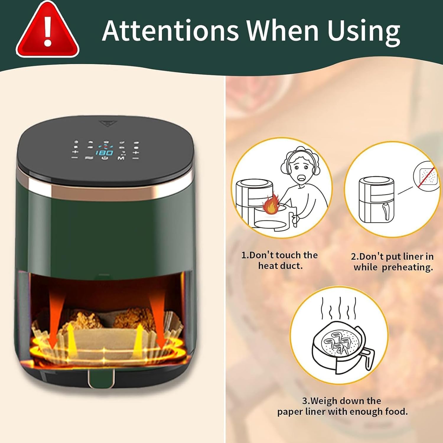 200PCS Air Fryer, Oven, Microwave Paper – 8 Inch Square Disposable Parchment Paper