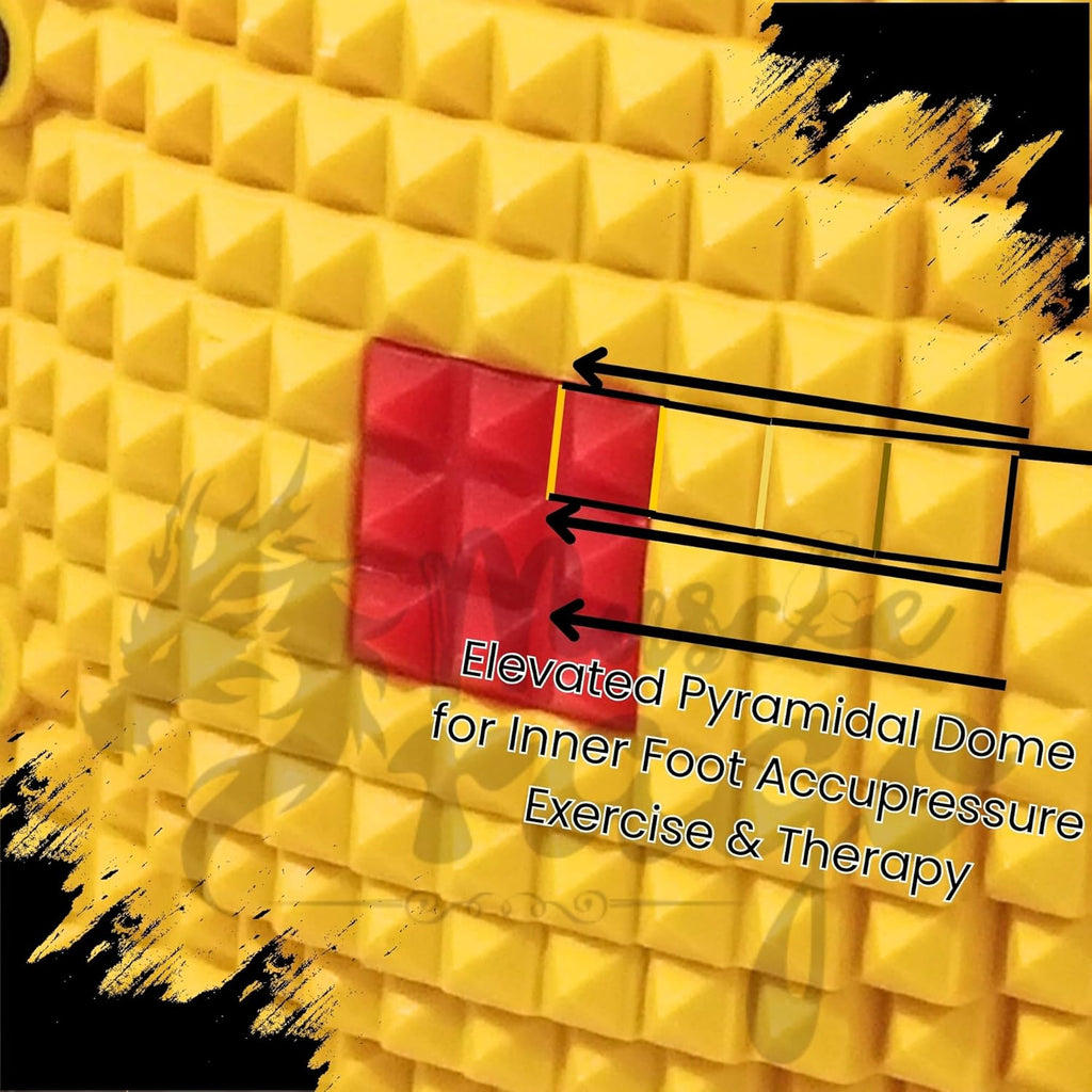 New Blood Circulation Acupressure Plastic Power Mat 24 magnets| Acupressure Plate | Foot Massager (Yellow)