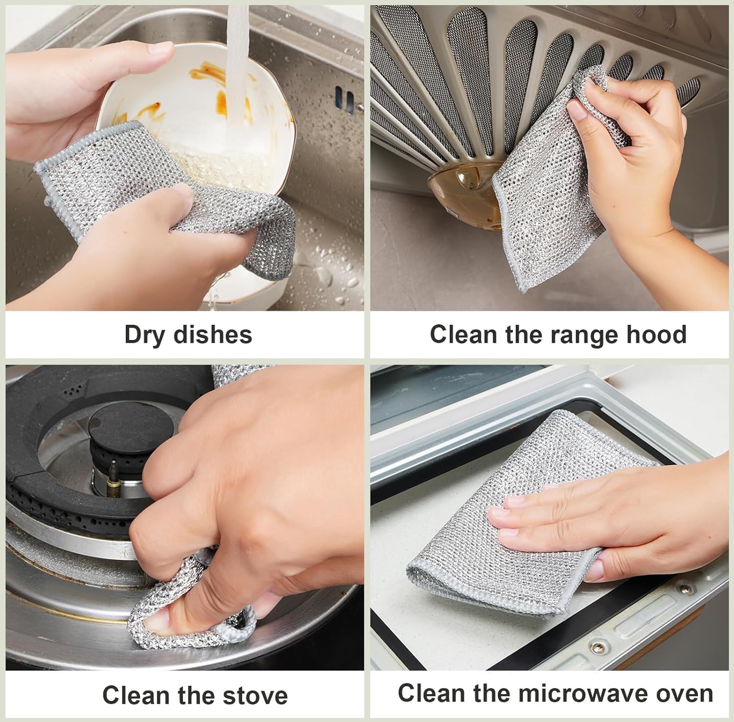 Non-Scratch Dish Wash Cloth, Dishwashing Rags Stainless Steel (Pack Of 15)
