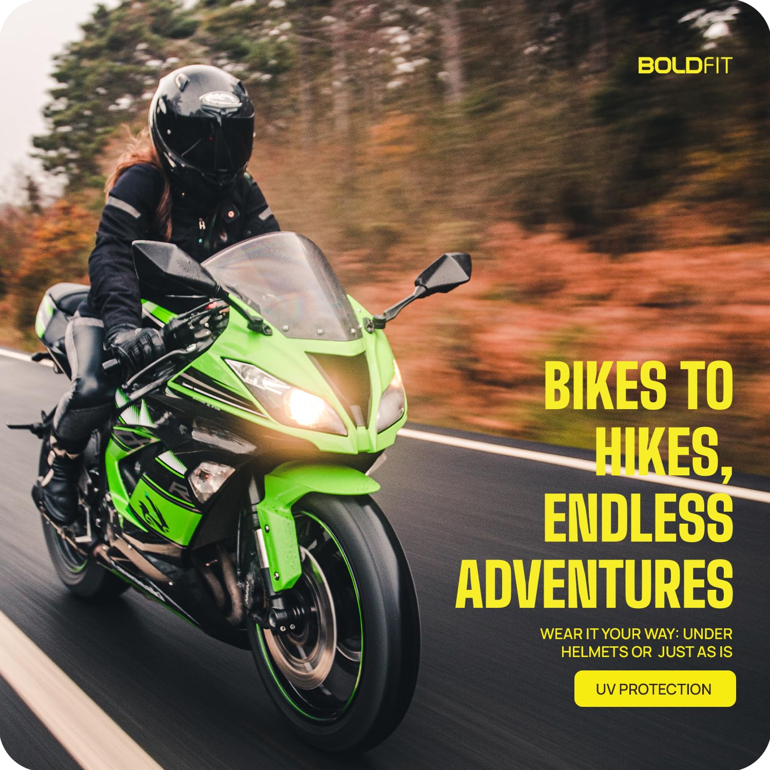 Face Mask Pro+ for Bike, Ski, Cycling, Running, Hiking - Protects from Wind, Sun, Dust - 4 Way Stretch - #1 Rated Face Protection Mask (Black), Free Size, Pack of 1, for Men and Women