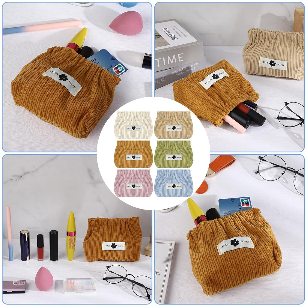 6PCS Corduroy Storage Bag For Cosmetic And Jewelry Storage