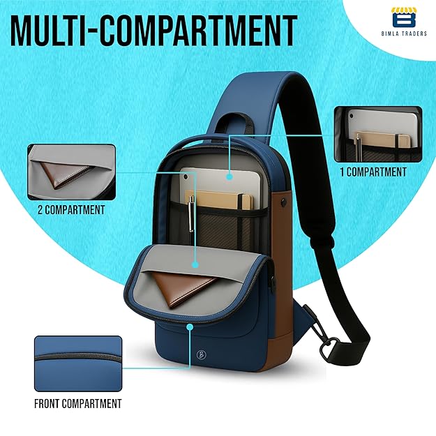 Anti-Theft Sling Bag for Men & Women |Waterproof Crossbody Chest Bag with Lock| Lightweight Shoulder Daypack |for Travel, Work, and Daily Use