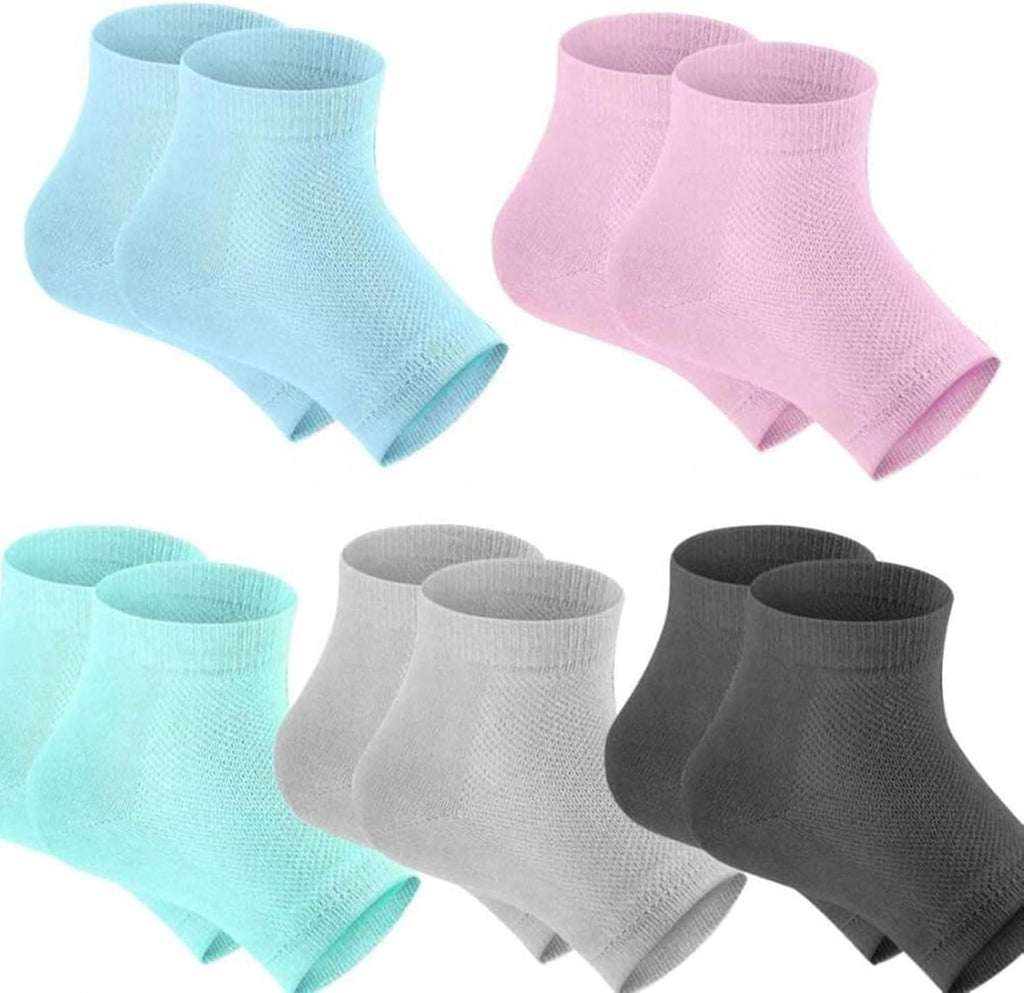 Crack Cotton Foot Protector Moisturizing Socks with Spa Gel, Heel Pain Relief Silicone Gel Pad Heel Protector Socks with Spa Botanical for Men and Women Cotton Socks Multicolour (Pack of 1 Pair)