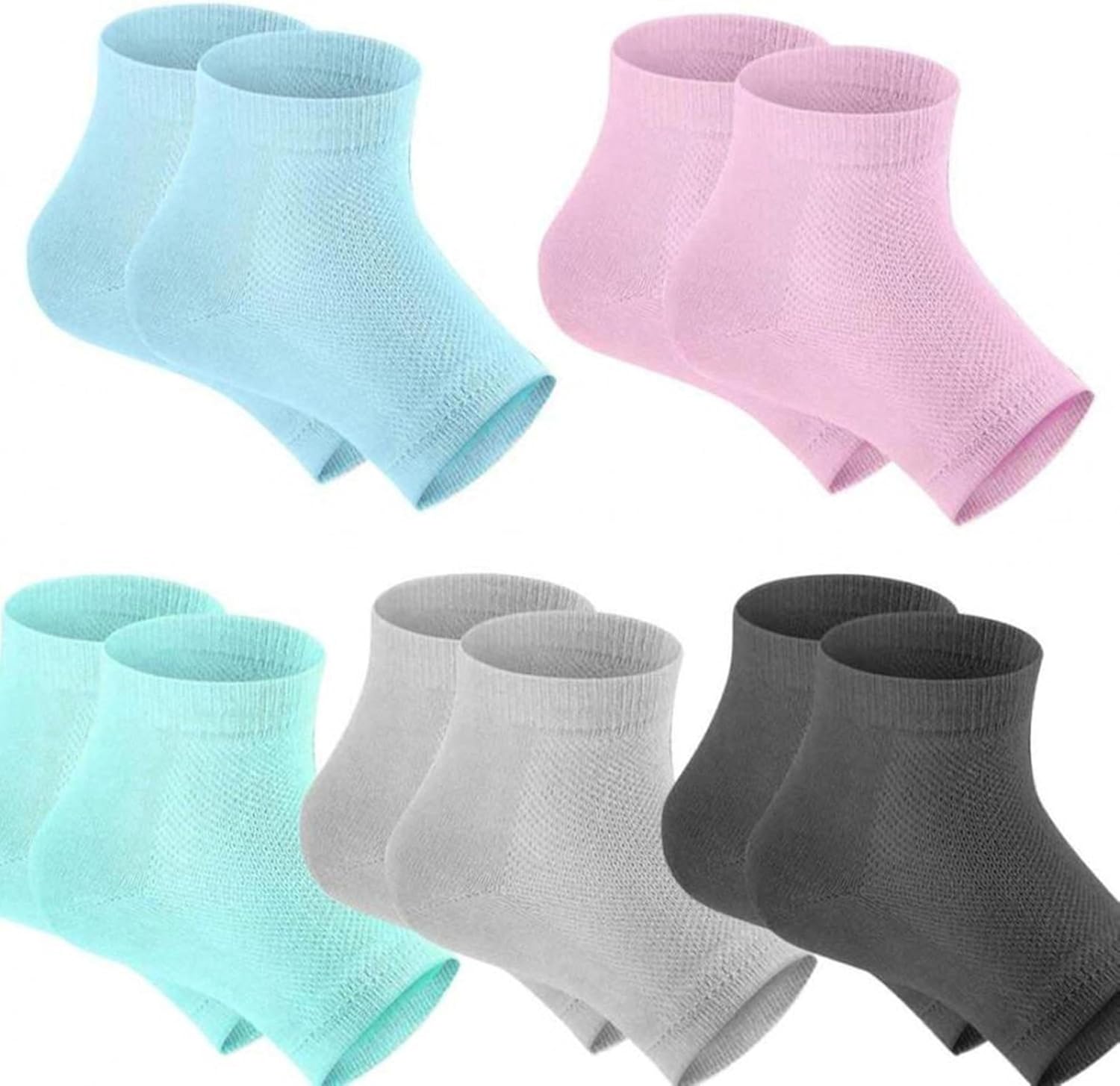 Crack Cotton Foot Protector Moisturizing Socks with Spa Gel, Heel Pain Relief Silicone Gel Pad Heel Protector Socks with Spa Botanical for Men and Women Cotton Socks Multicolour (Pack of 1 Pair)