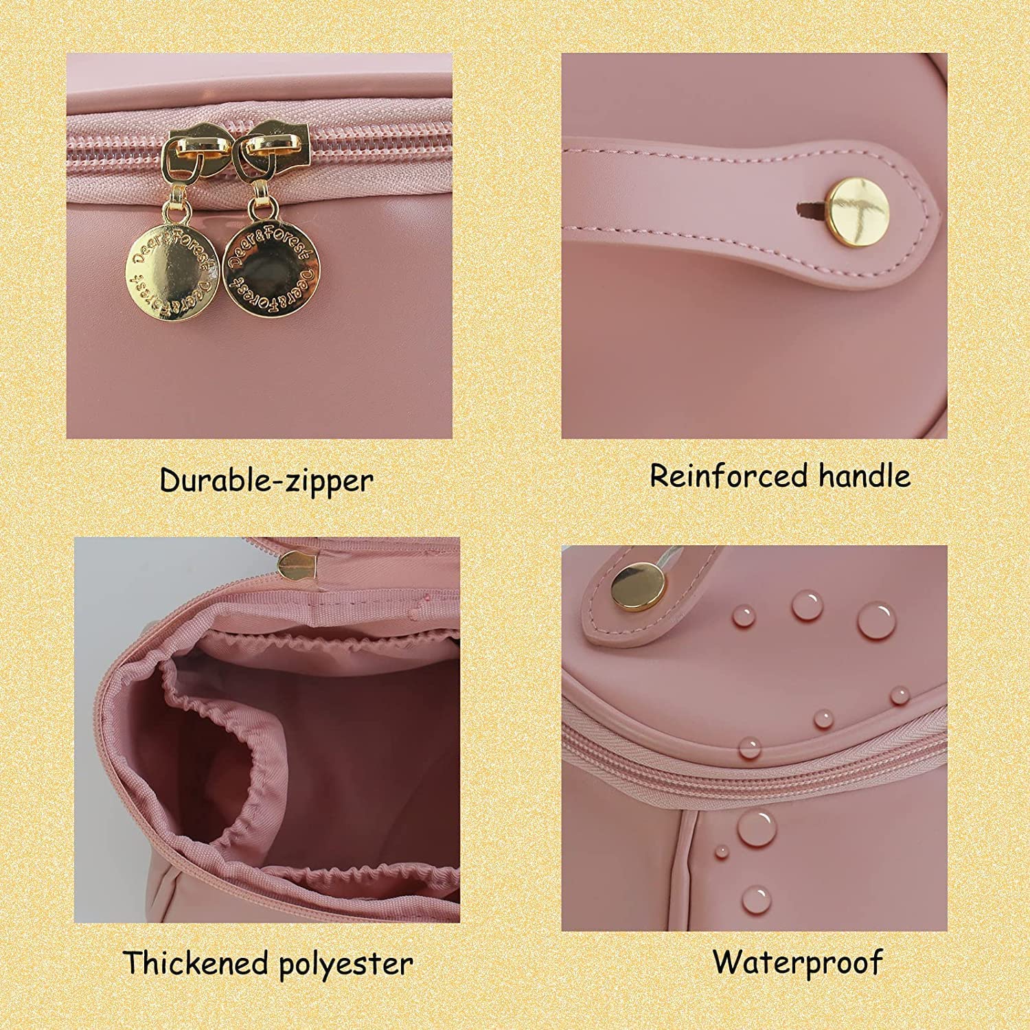 Makeup Storage Bag,Portable Cosmetic Bag,Pu Leather Multifunctional Vanity Bag For Makeup,Cosmetic Brush Case,Cosmetic Travel Bag For Women Organization Bag With Handle (Multi Color),11 cm