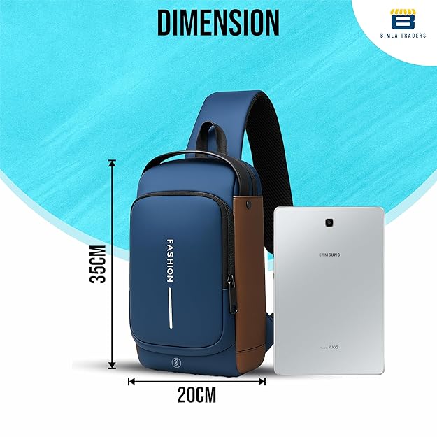 Anti-Theft Sling Bag for Men & Women |Waterproof Crossbody Chest Bag with Lock| Lightweight Shoulder Daypack |for Travel, Work, and Daily Use