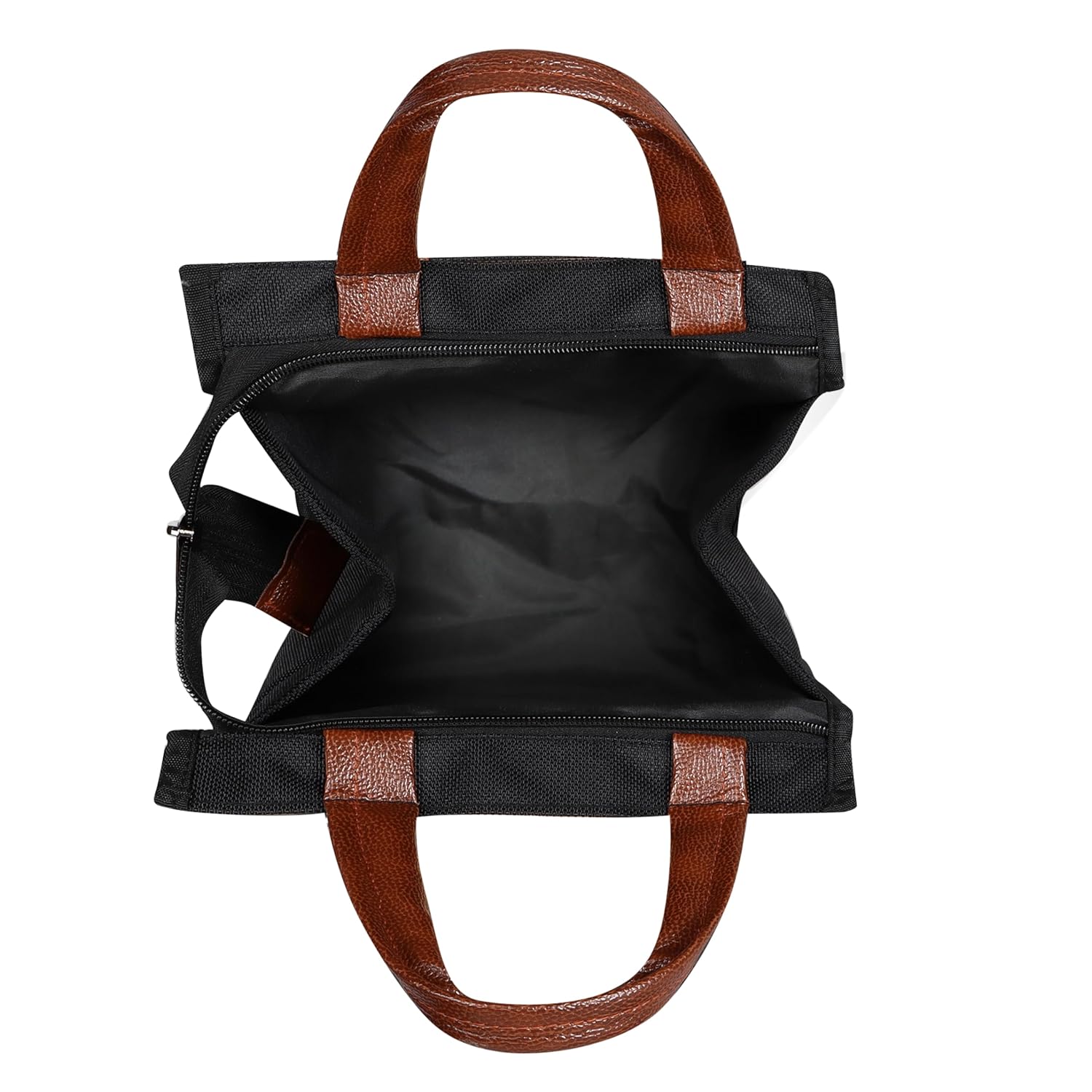 LOREM Black Color Insulated Travel Lunch/Tiffin/Storage Bag Leakproof Hot/Cold for Girls Boys Men Women Unisex, Office, College & School (Black)1 Liters,Leather