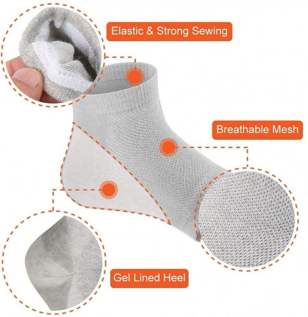 Crack Cotton Foot Protector Moisturizing Socks with Spa Gel, Heel Pain Relief Silicone Gel Pad Heel Protector Socks with Spa Botanical for Men and Women Cotton Socks Multicolour (Pack of 1 Pair)