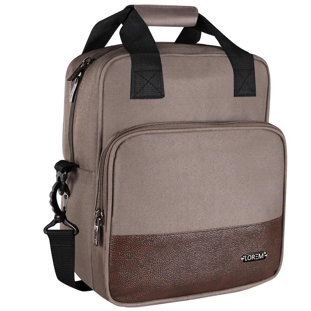 LOREM TB18 Insulated Tiffin Bag, Grey, PVC Coated Fabric, Water Repellent, Keeps Food Hot/Cold for 5-6 Hours (Creame), Travel Accessories