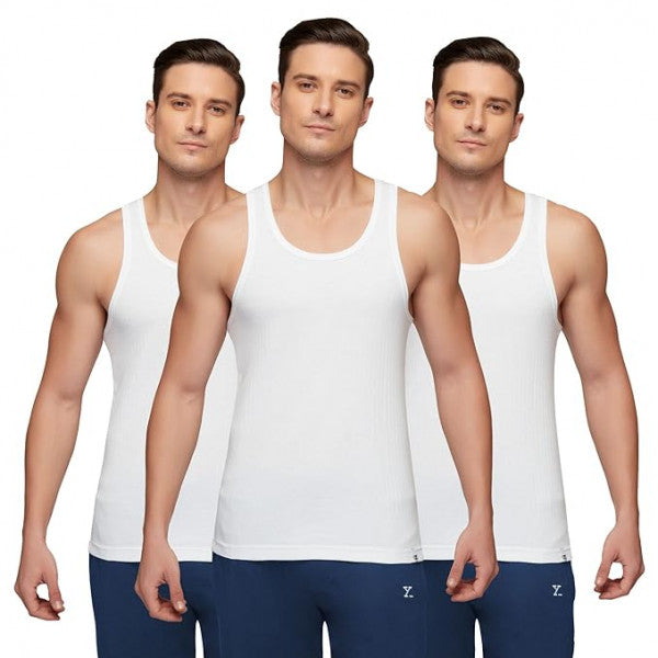 Men's Cotton Round Neck Regular Fit Solid Vest, Premium Sleeveless Ultra Soft Innerwear, Men Vest - (Pack of 2)