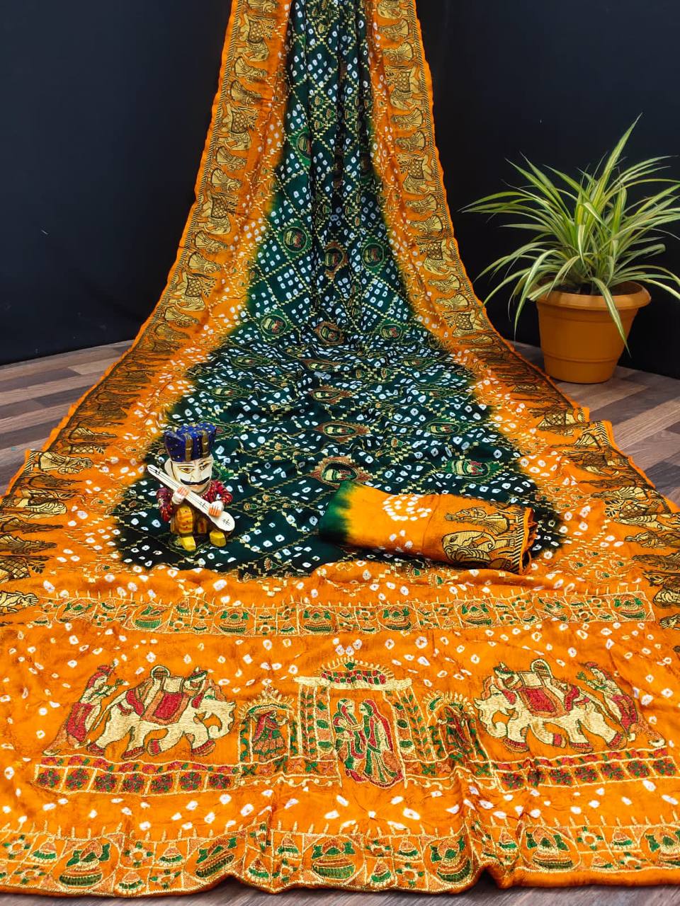 ART SILK DOLLY WORK BANDHEJ PANETER SAREES