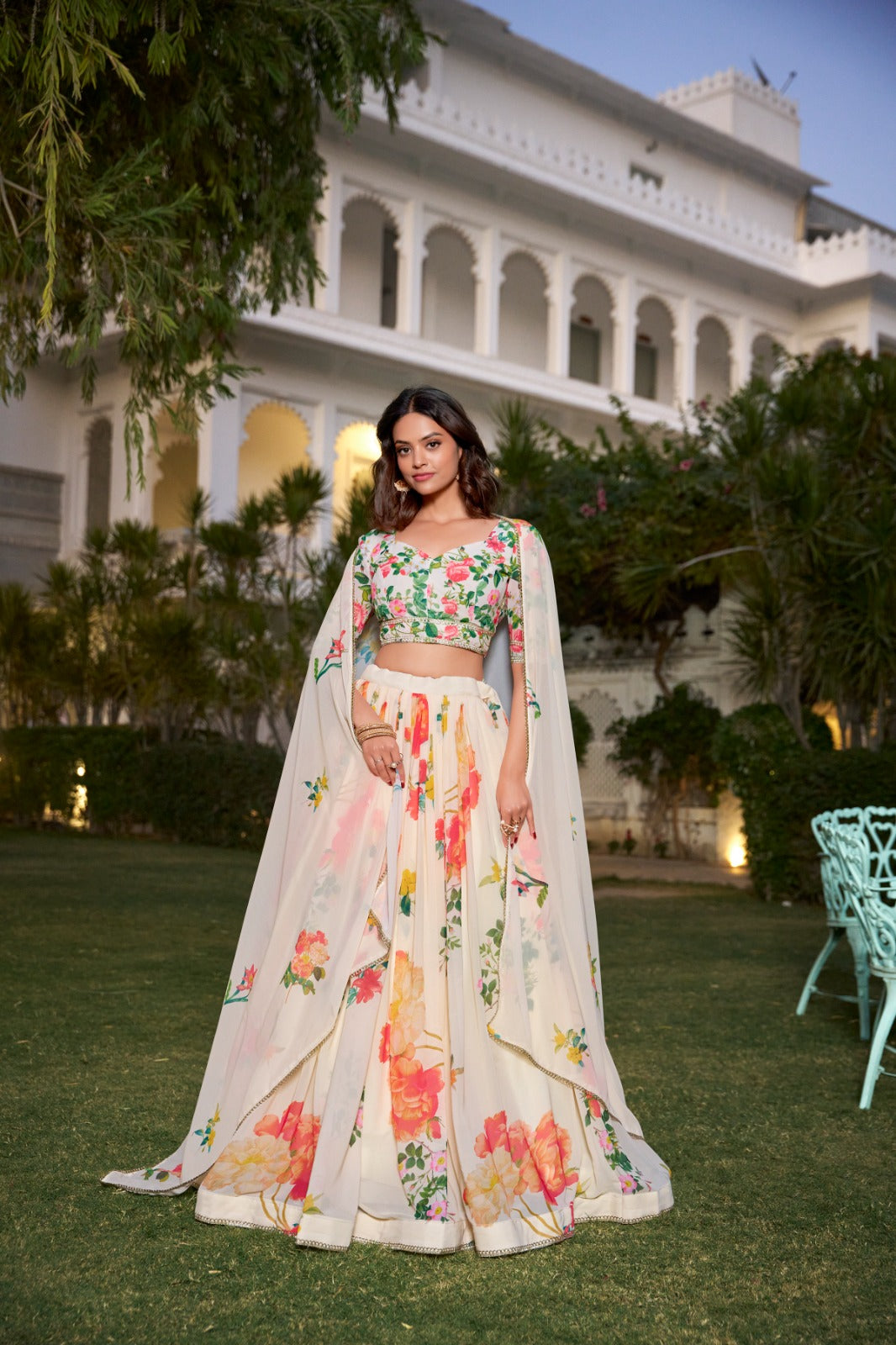 Lehenga Choli - Celebrate the Season in Style: Floral Print Georgette Lehengas That Capture the Essence of Nature