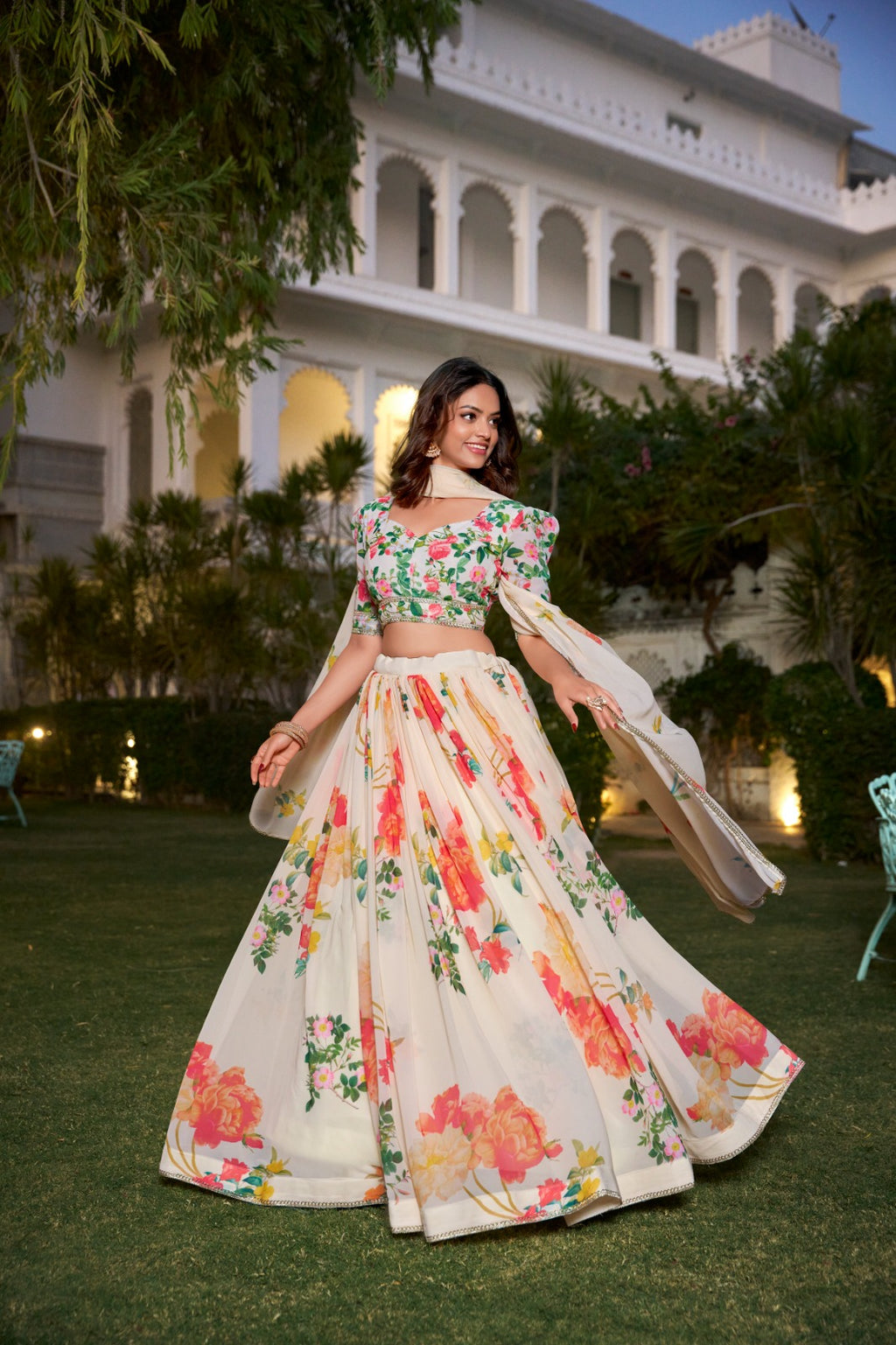 Lehenga Choli - Celebrate the Season in Style: Floral Print Georgette Lehengas That Capture the Essence of Nature