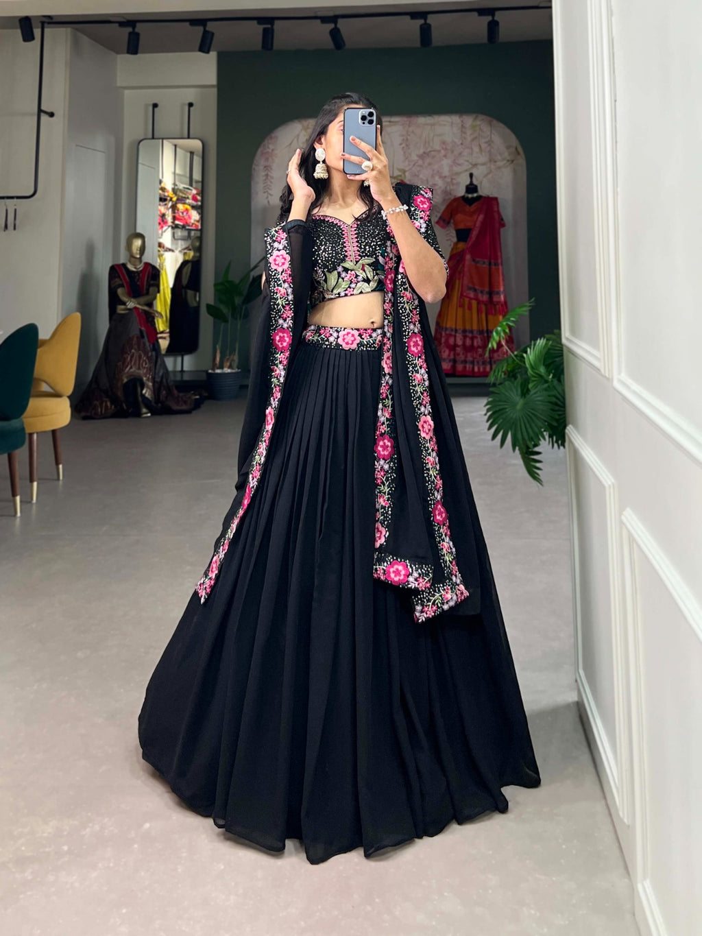 Dupion Silk Lehenga Choli every occasion deserves a touch of luxury - Black