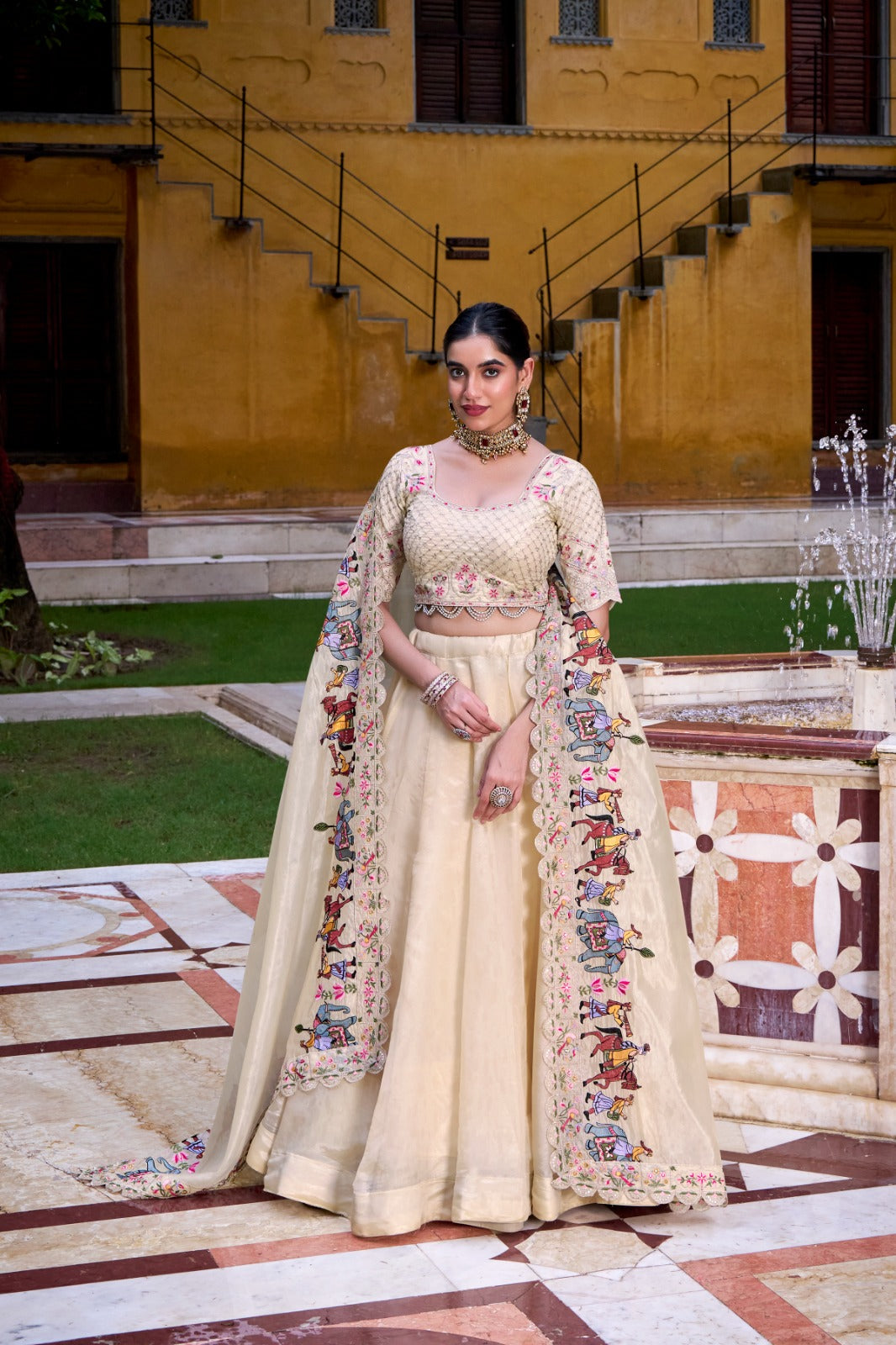 Off White Raspberry Lehenga Choli Brings Together The Magic Of Tradition And The Joy Of Celebration In One Gorgeous Outfit