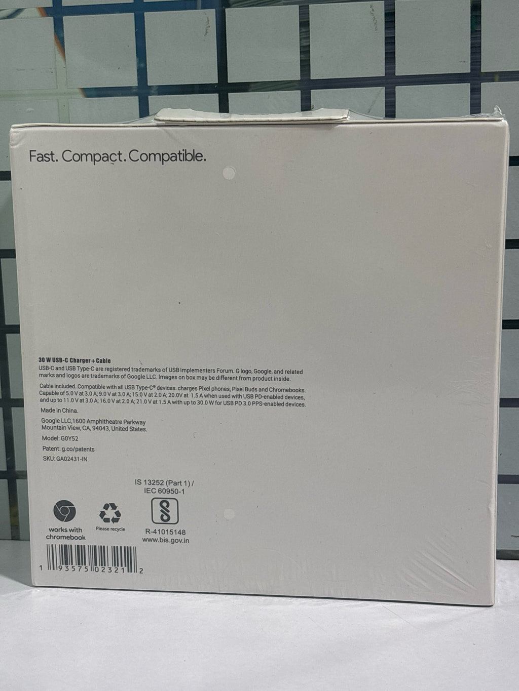 Google 30W – 5A ,USB-C,Power Adaptor for Google devices (White)