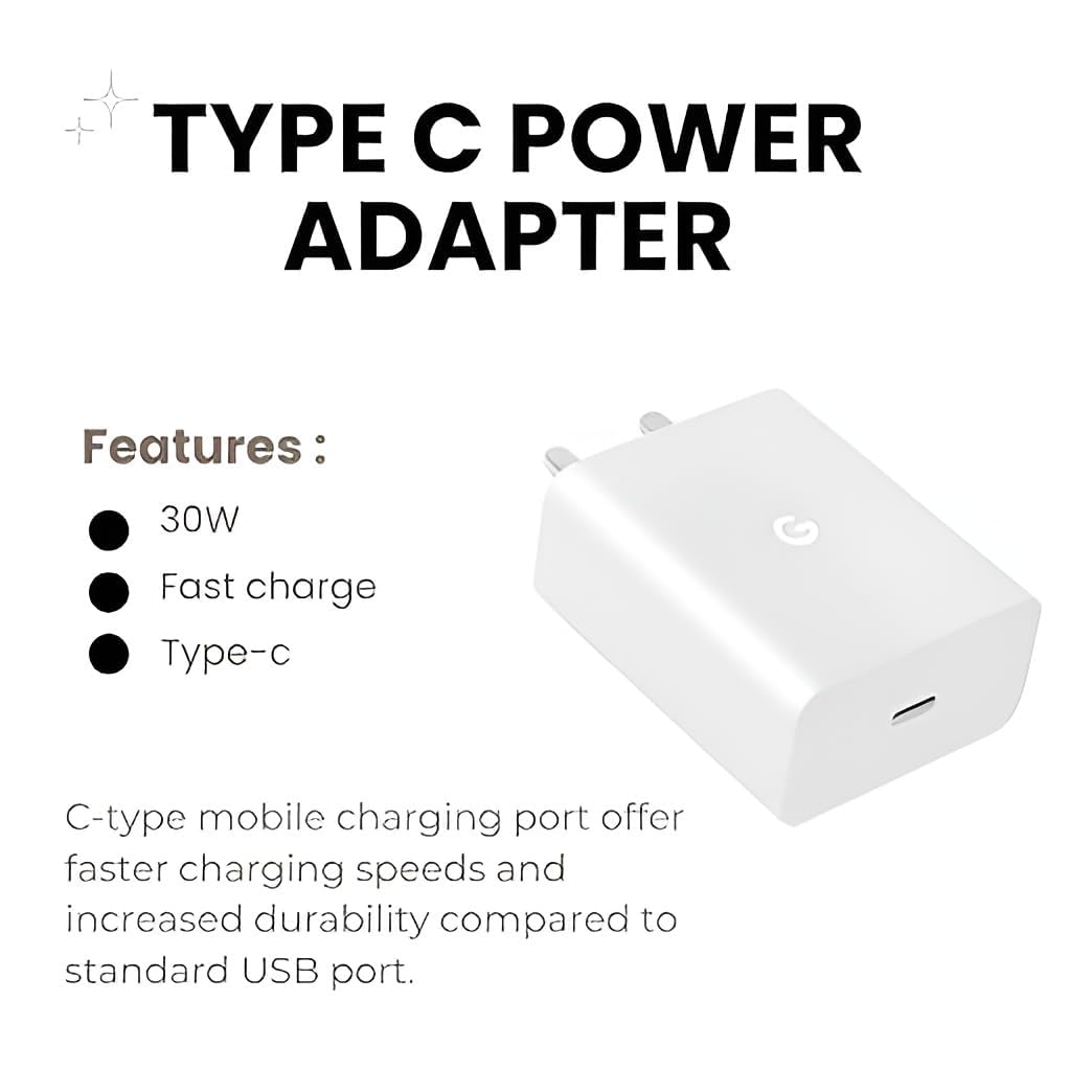 Google 30W – 5A ,USB-C,Power Adaptor for Google devices (White)