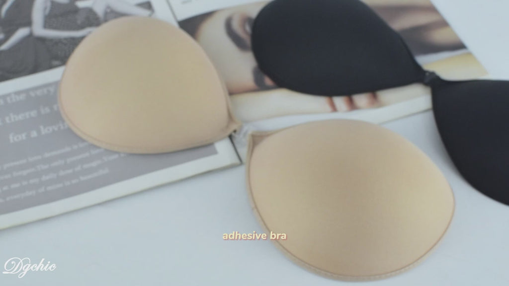 Strapless Sticky Push Up Bra for Women | Invisible Backless Silicone Adhesive Bra with Front Clasp | Reusable Free Size for Saree, Gown & Party Dress Combo Pack of 2