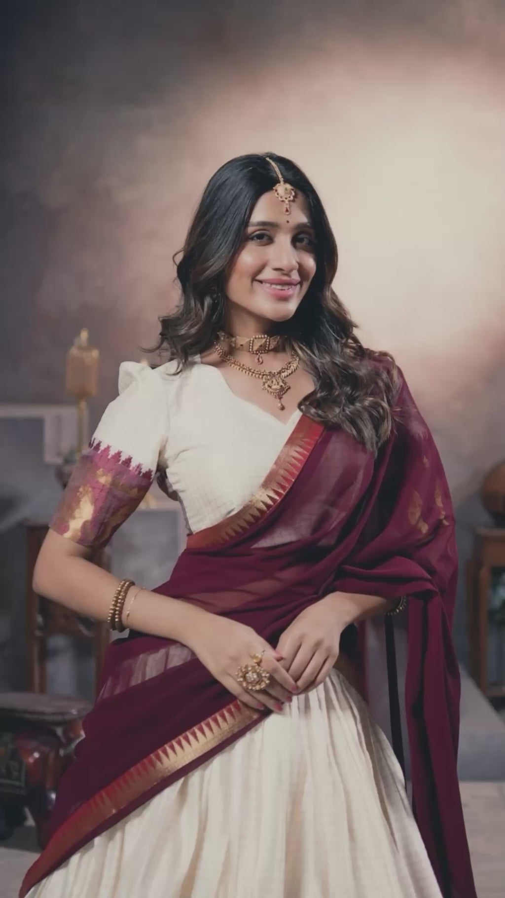 Kalyani Cotton Lehenga Choli Paired with Flowing Georgette Dupatta