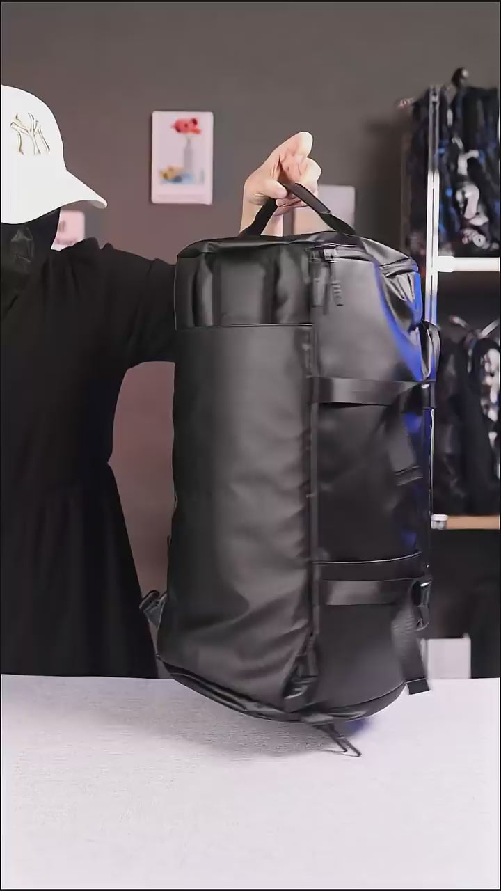 2 in 1 Travel Duffle Bag with Shoe Compartment, Convertible Sports Gym