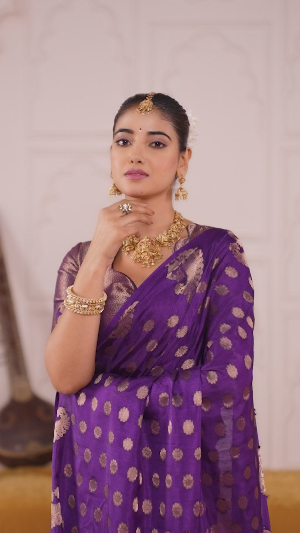 Silk Saree Woven With Love With Zari Work, Draped in Culture (Purple)